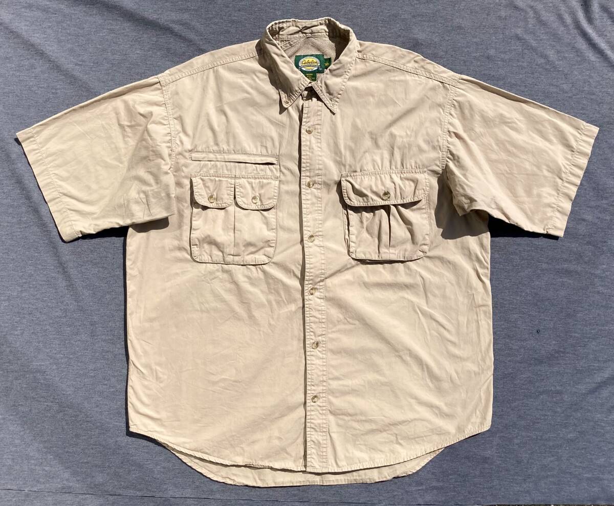 90s カベラス Cabela's フィッシングシャツ L ハンティング サファリ アウトドア拍卖