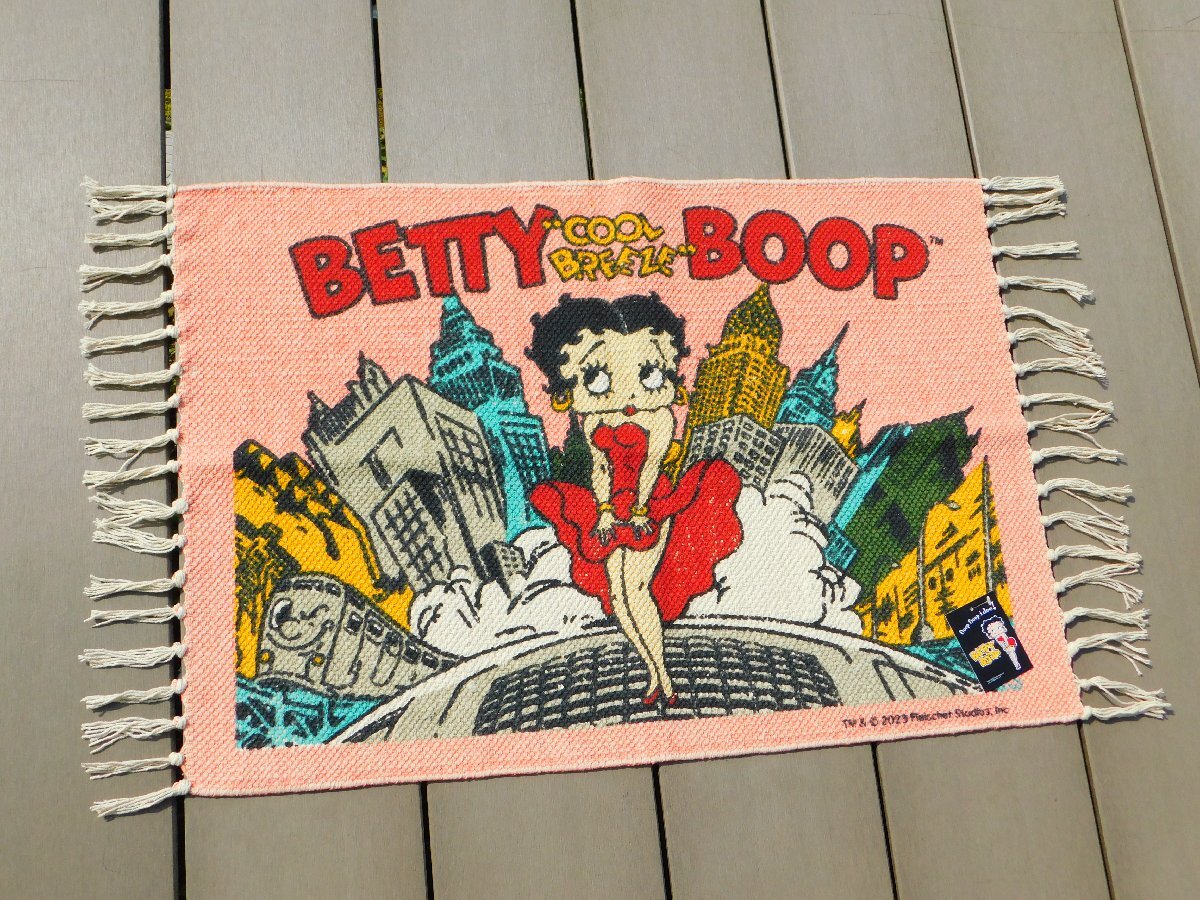 ◆送料無料◆【ベティちゃんコットンマット】※《Betty Boop・BT-NEW YORK》 アメリカン雑貨 サイズ500×700mm ベティ・ブープ 拍卖