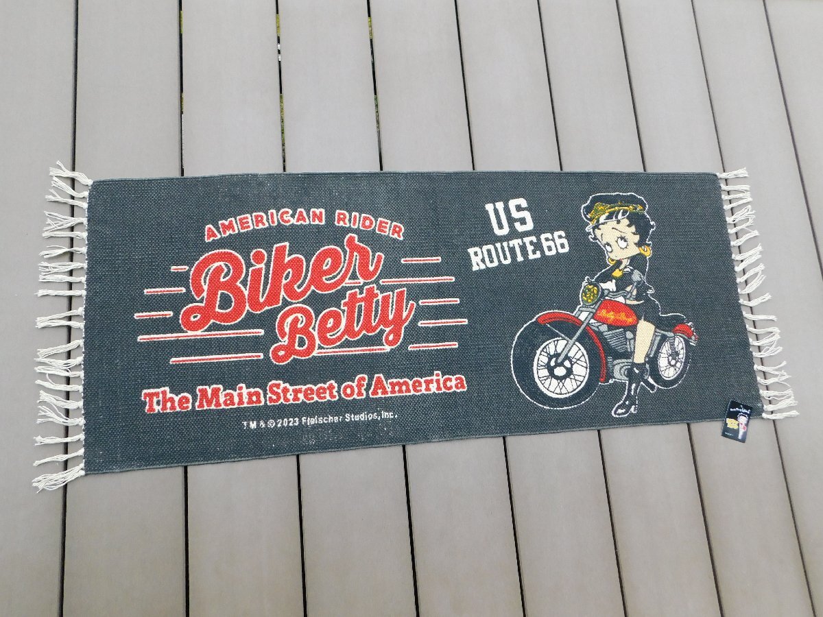 【ベティちゃん・ロングコットンマット】※《Betty Boop・BT-US BIKER》 キッチンマットサイズ 500×1200mm ベティ・ブープ 拍卖