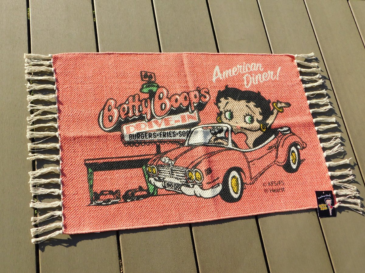 ◆送料無料◆【ベティちゃんコットンマット】※《Betty Boop・DINER》アメリカン雑貨 サイズ500×700mm ベティ・ブープ拍卖