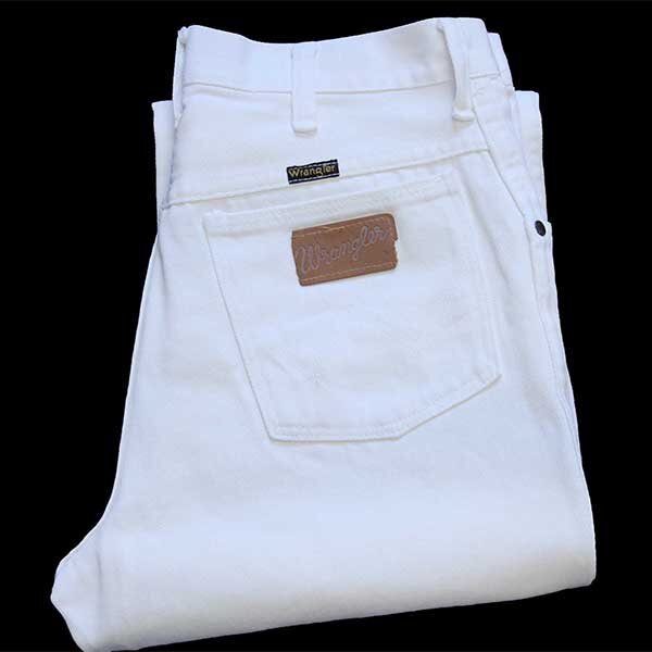 ★80s Wranglerラングラー フレア ホワイト デニムパンツ w32★オールド ビンテージ ジーンズ ブーツカット カントリー ウエスタン拍卖