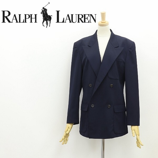 国内正規品◆RALPH LAUREN ラルフローレン ダブル 紺ブレザー ジャケット ネイビー 9拍卖