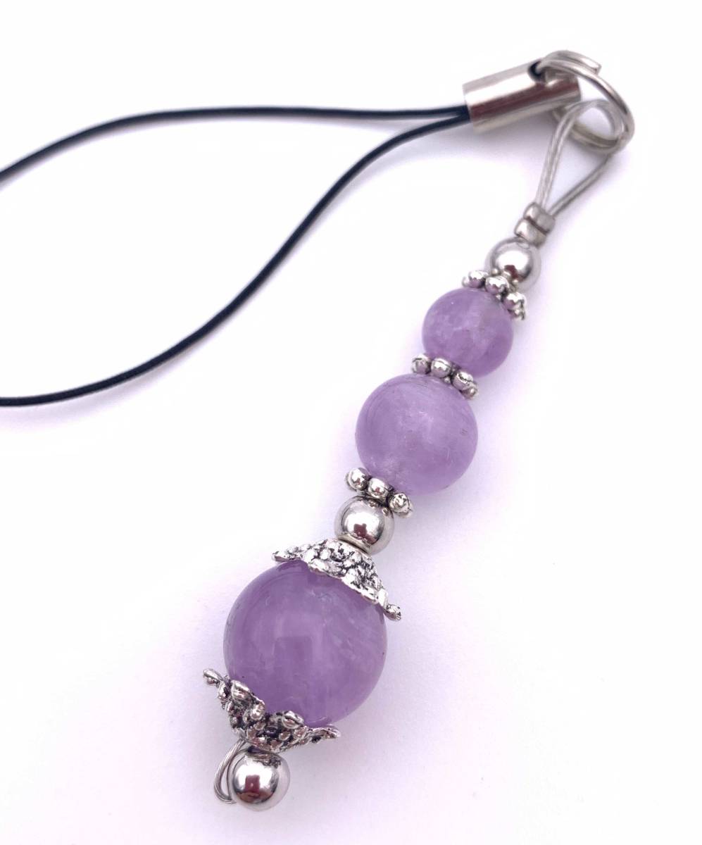 天然石ラベンダーアメジストAAのストラップ-1拍卖