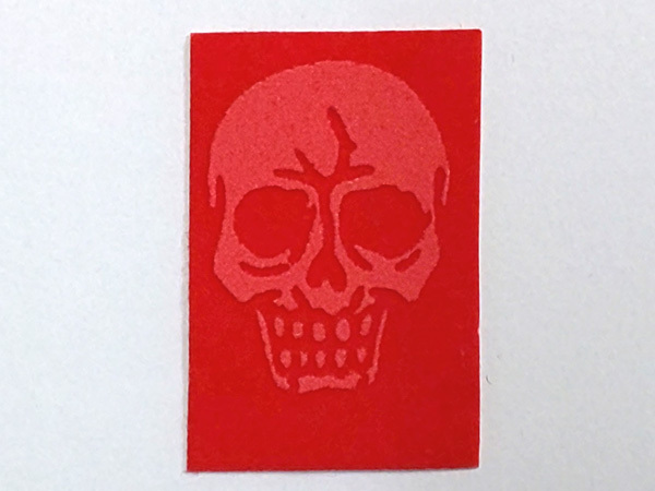 ♪未使用♪「スカル」絵柄<熱転写フロッキー>アイロンプリント★赤★ピータック「骸骨」拍卖