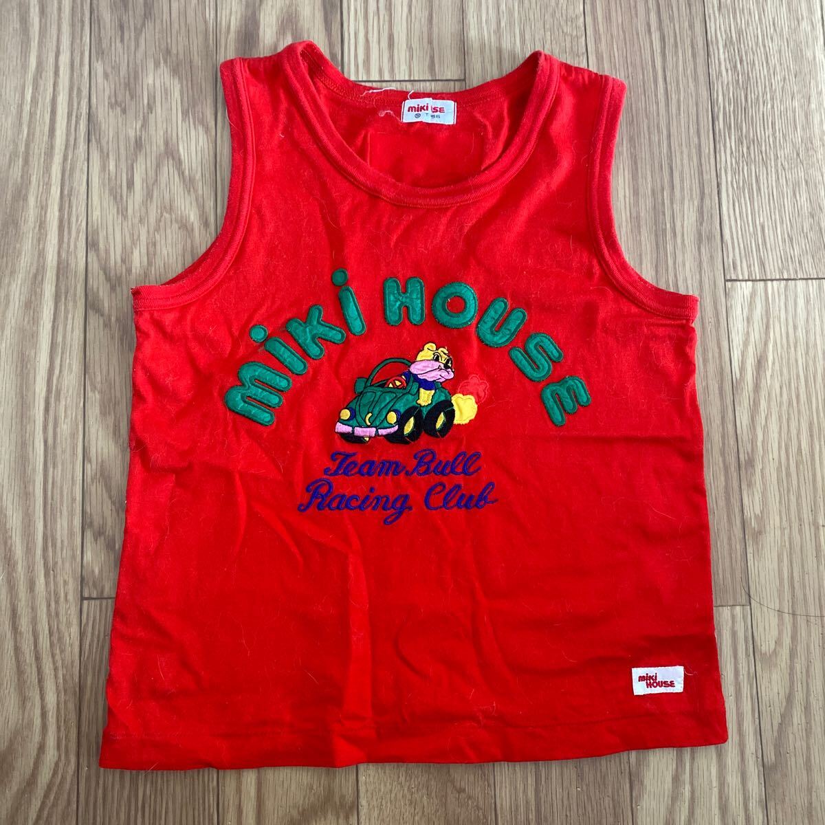 ミキハウス mikihouse キッズ 子供服 古着 タンクトップ 赤 レトロ アンティーク T110-B56 日本製 値下げ拍卖