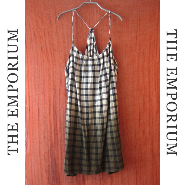 美品 THE EMPORIUM/ジエンポリウム★ チェック柄 肩ひもワンピース拍卖