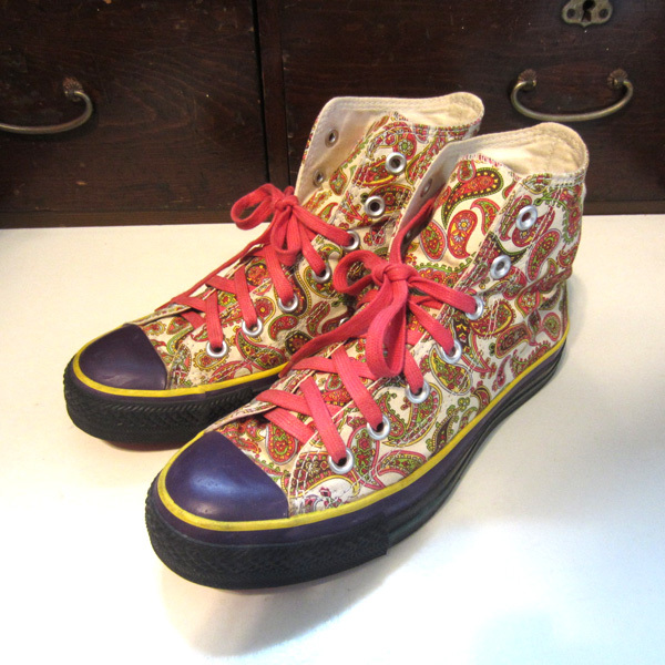 美品 CONVERSE/コンバース★ 希少なペーズリー柄 ハイカットスニーカー 24.5cm拍卖