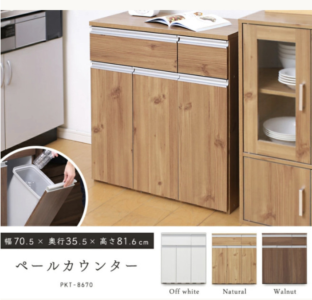 【ゴミの分別ラクラク】 ペールカウンター ゴミ箱 キッチン収納 カウンター キッチンカウンター 収納 分別拍卖