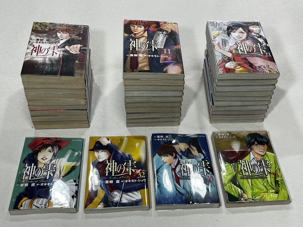 ★即決★新品透明ビニールカバー付き★初版27冊 神の雫 1-44巻 の内 1-34巻 全巻/未完結★亜樹直/オキモト・シュウ 34冊★拍卖