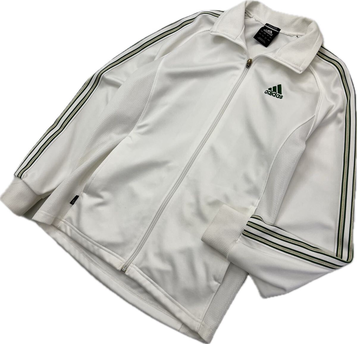adidas ☆ ホワイト ジャージ ジャケット 白 トラックジャケット S 通年 スポーツ トレーニング 休日 リラックス ウェア アディダス■E284拍卖