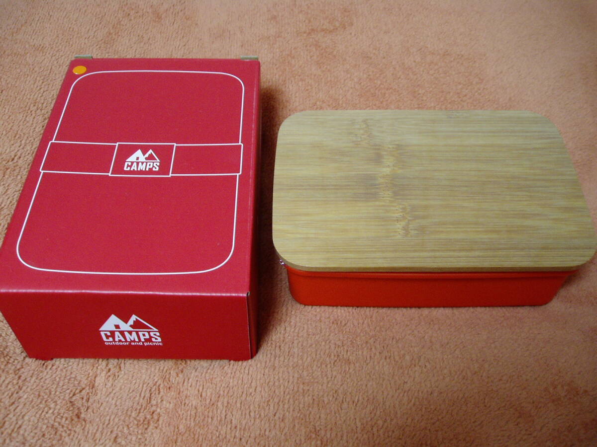 未使用【CAMPS】ナチュラルフードボックス(オレンジ) 5.2×16.7×11.3 cm拍卖