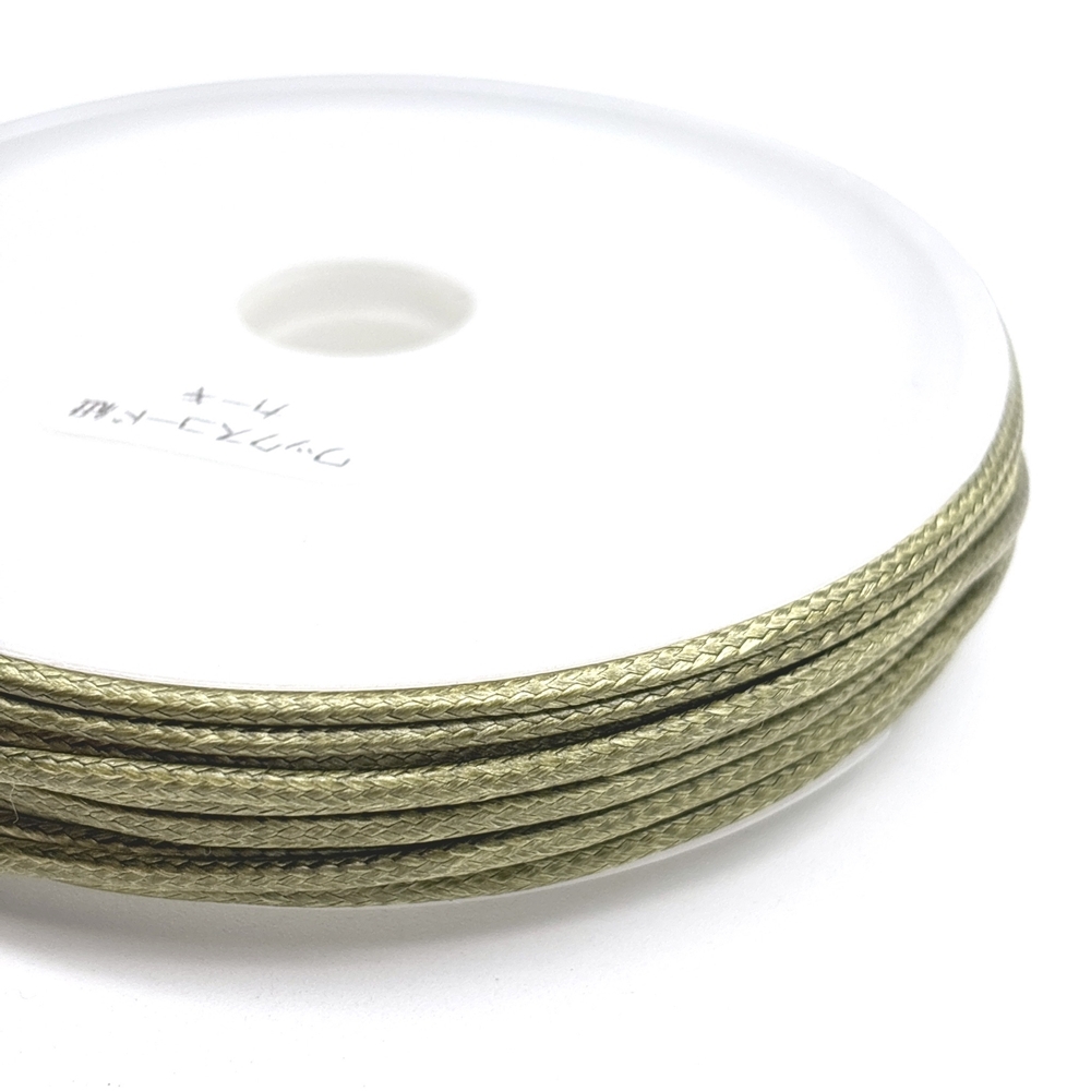 ワックスコード 紐【10mカット】 コットン紐 編み紐 カーキ拍卖