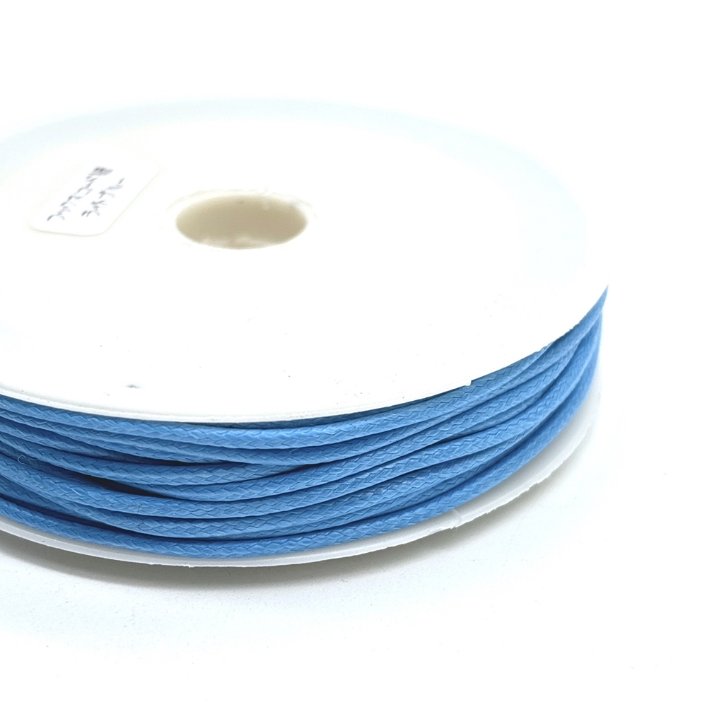 ワックスコード 紐【10mカット】 コットン紐 編み紐 ライトブルー拍卖