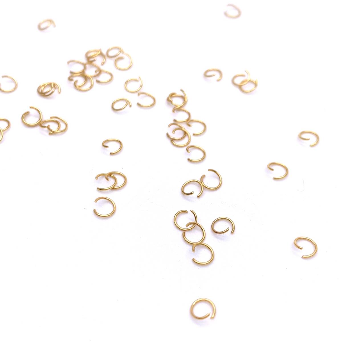 極小 ステンレス製 丸カン ゴールド 3mm 50個拍卖
