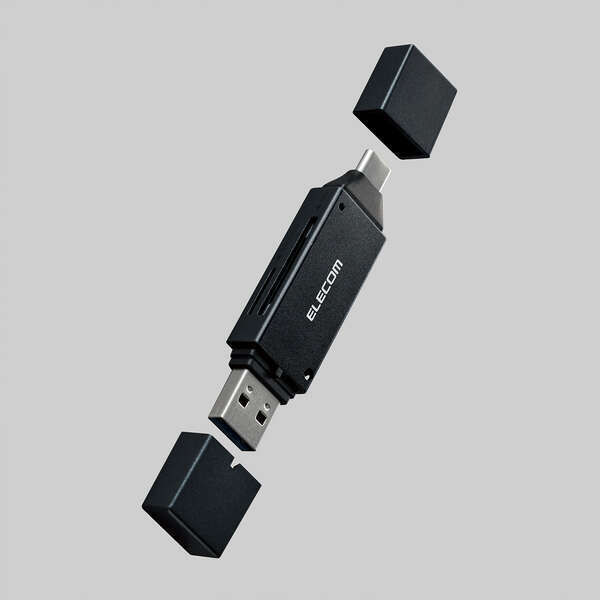 メモリーカードリーダー ケーブルレスでUSB Type-CポートとUSB-Aポートの両方に直挿しできるタイプ: MR3C-D207BK拍卖