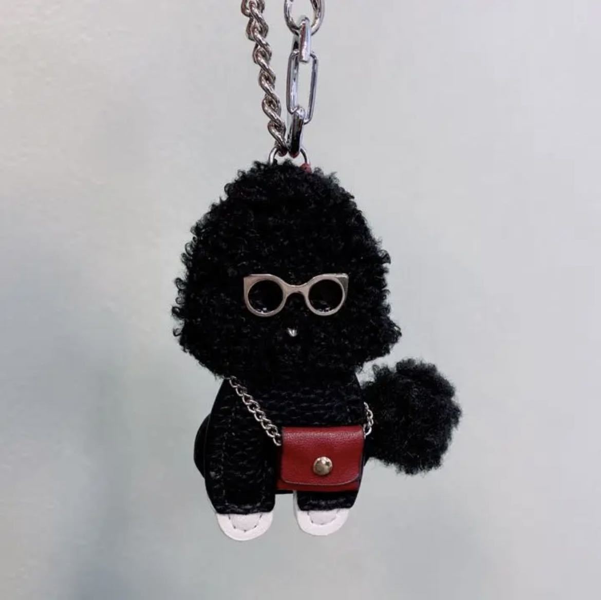 トイプードル バッグチャーム キーホルダー 犬 ドッグ フワフワ ブラック拍卖