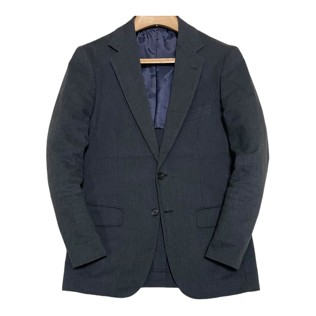 UNITED ARROWS リネンブレンド テーラードジャケット M ネイビー 麻混 ユナイテッドアローズ 5P034拍卖