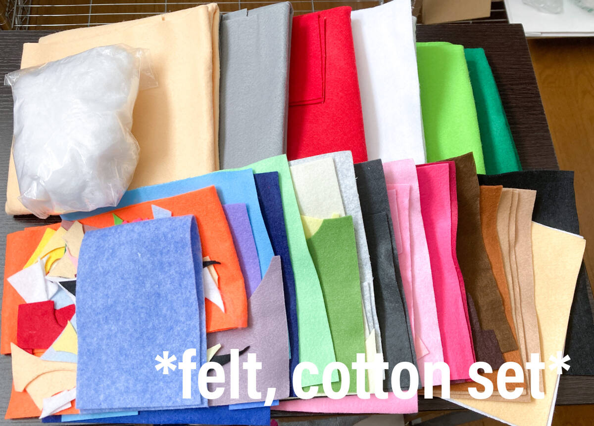 ハンドメイド 綿 フェルト 生地 大量 まとめ売り セット 正方形&特大サイズ おままごと 野菜 フルーツ キャラクター サンリオ拍卖