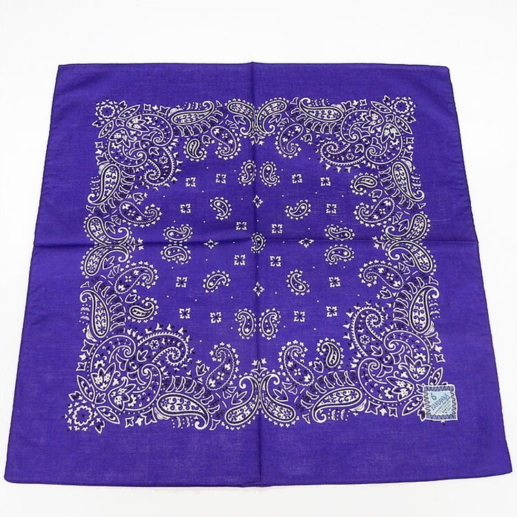 ◆バンダナ◆青紫◇ペイズリー◇綿100%◇日本製 52cm×52cm ハンカチ スカーフ お弁当包み メール便可 bnd-10拍卖