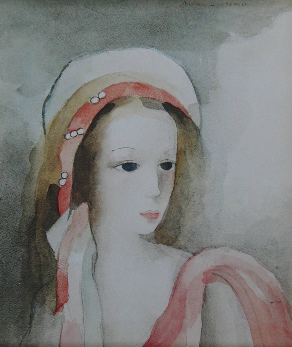 マリー・ローランサン「ピンク色の服の婦人」  希少画集・額装画、日本製新品額縁、状態良好、送料無料拍卖