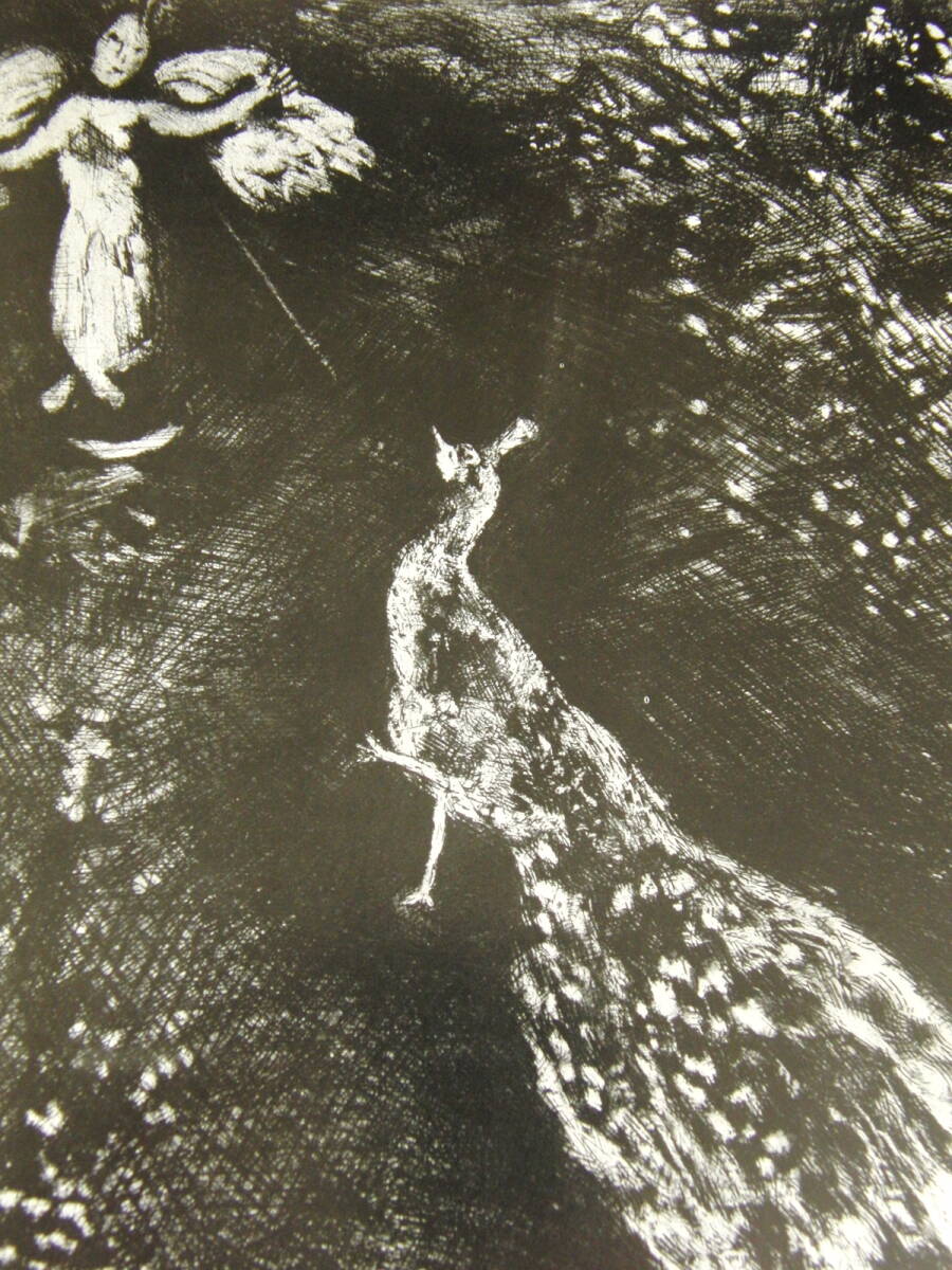 マルク・シャガール、「ジュノンに不平を言う孔雀」、希少大判画集・額装画、日本製・新品額縁にて額装致します、状態良好、送料無料拍卖