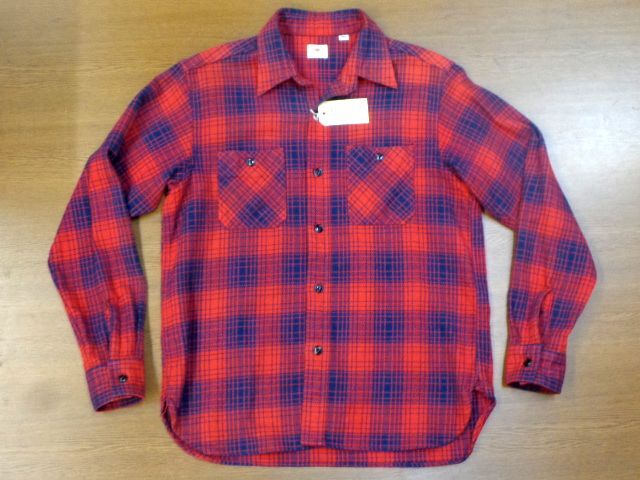 東洋 SUGAR CANE 長袖 ワーク シャツ/Sサイズ赤/東洋エンタープライズ シュガーケーン SC27702 ツイル チェック/ネルシャツ/スタイルアイズ拍卖
