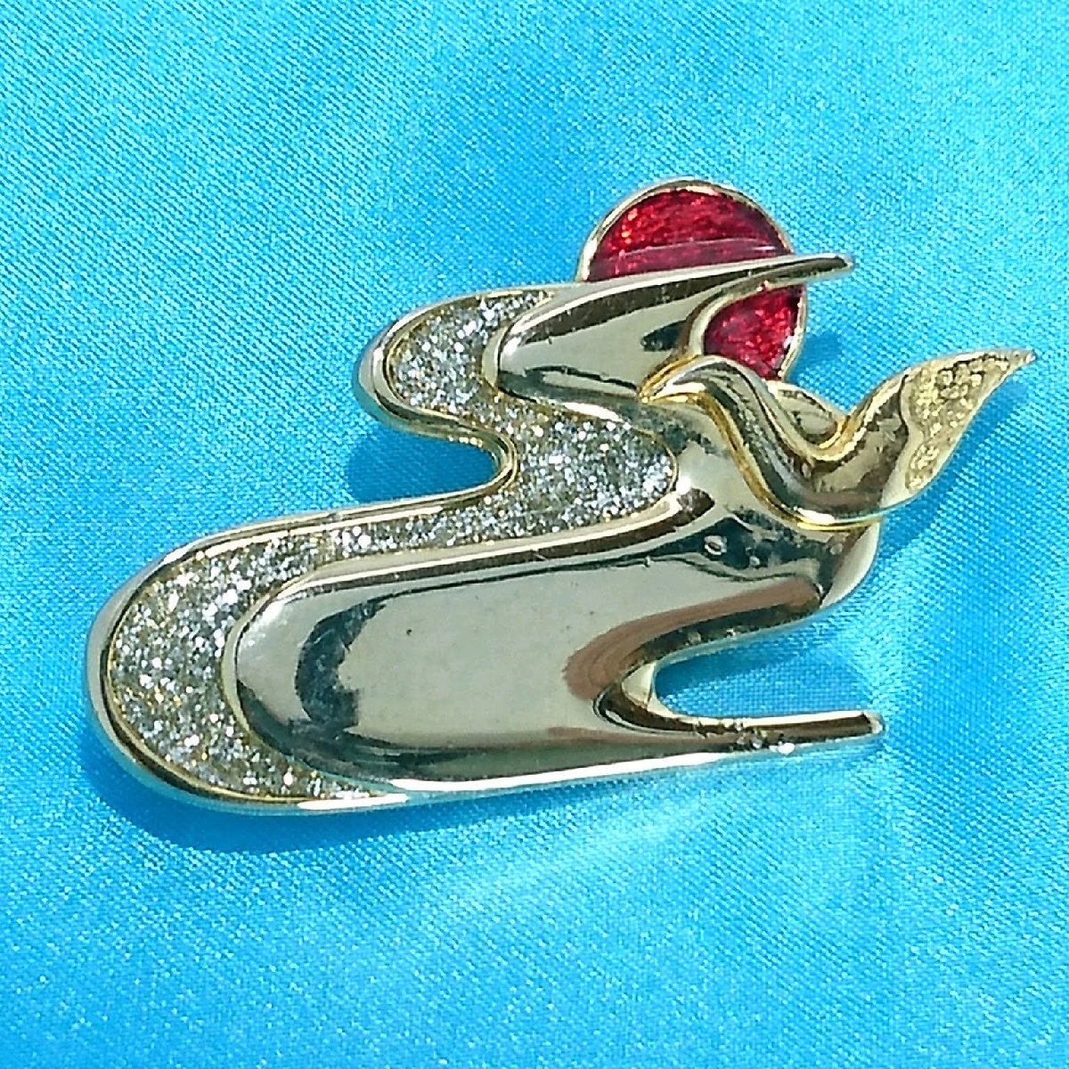 送料無料)ビンテージ☆お日様 雲 鳥☆アンティーク ブローチ A23629拍卖