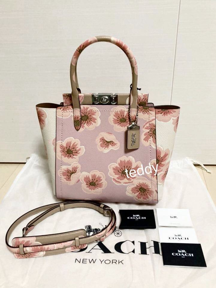 希少 限定品 新品 未使用 COACH コーチ トループ トート ウィズ サクラ ブロッサム ハンドバッグ ショルダーバッグ 桜 レア拍卖