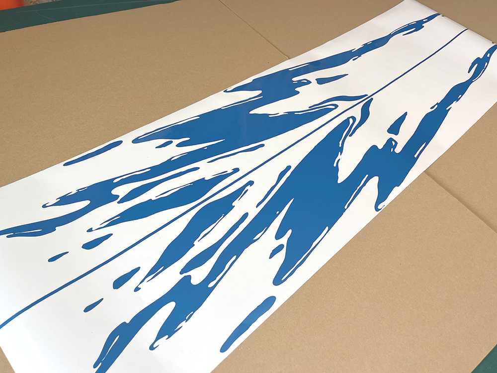 【美しい青メタリック!】スプラッシュパターン カッティングステッカー 1,300mm*190mm左右セット バイナルグラフィック デカール1拍卖