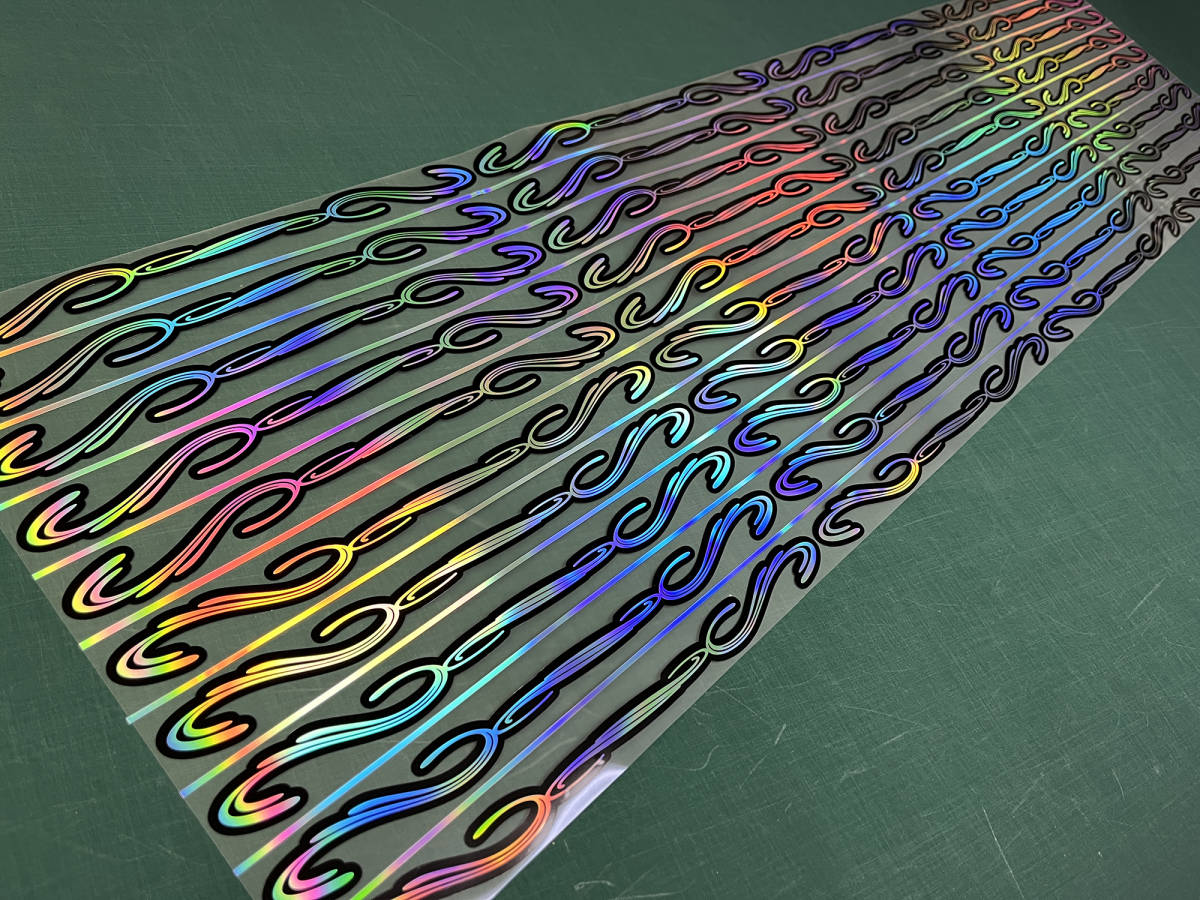 【色が変わるホログラム!】デコライン 約1,200mm×27mm 左右各5本 10本セット プロトタイプなので激安出品!2拍卖