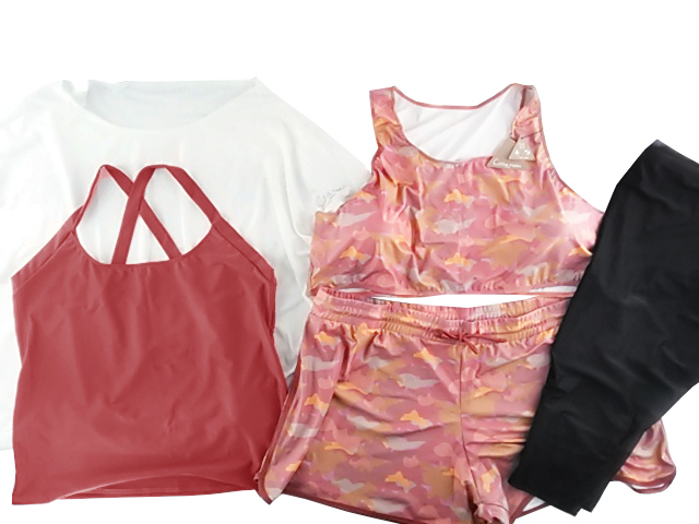 レディース水着 5点セットトップス ヨガウェア citta room 水陸両用 体型カバー 大きいサイズ 10L ピンク拍卖