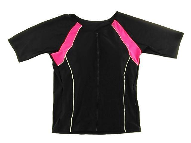レディース水着 トップス フィットネス 補整 パワーネット 体型カバー LL ピンクライン ブラック拍卖