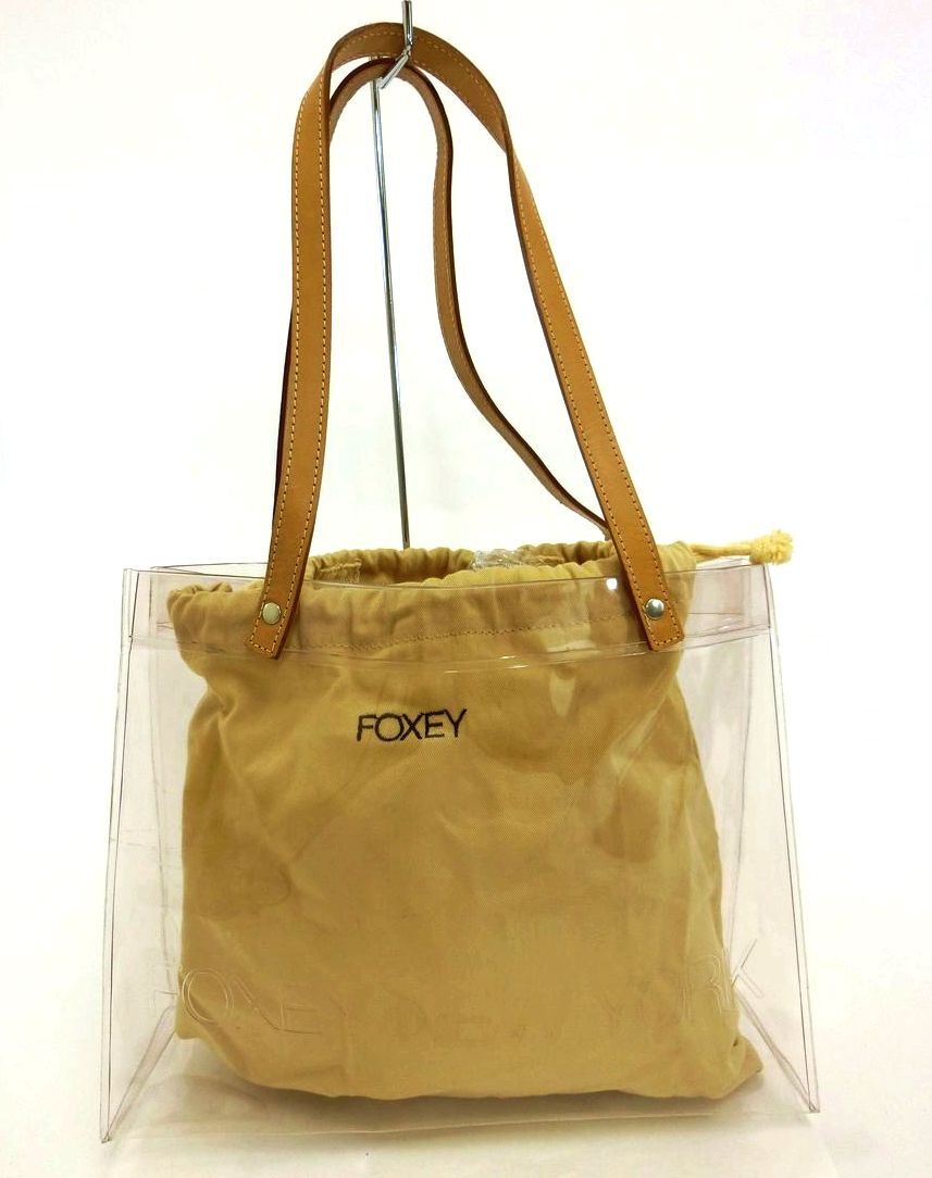 美品♪FOXEY・フォクシー★ビニール トートバッグ 中袋付き 軽い かわいい おしゃれ レディース ブランド 中古 18-9056拍卖