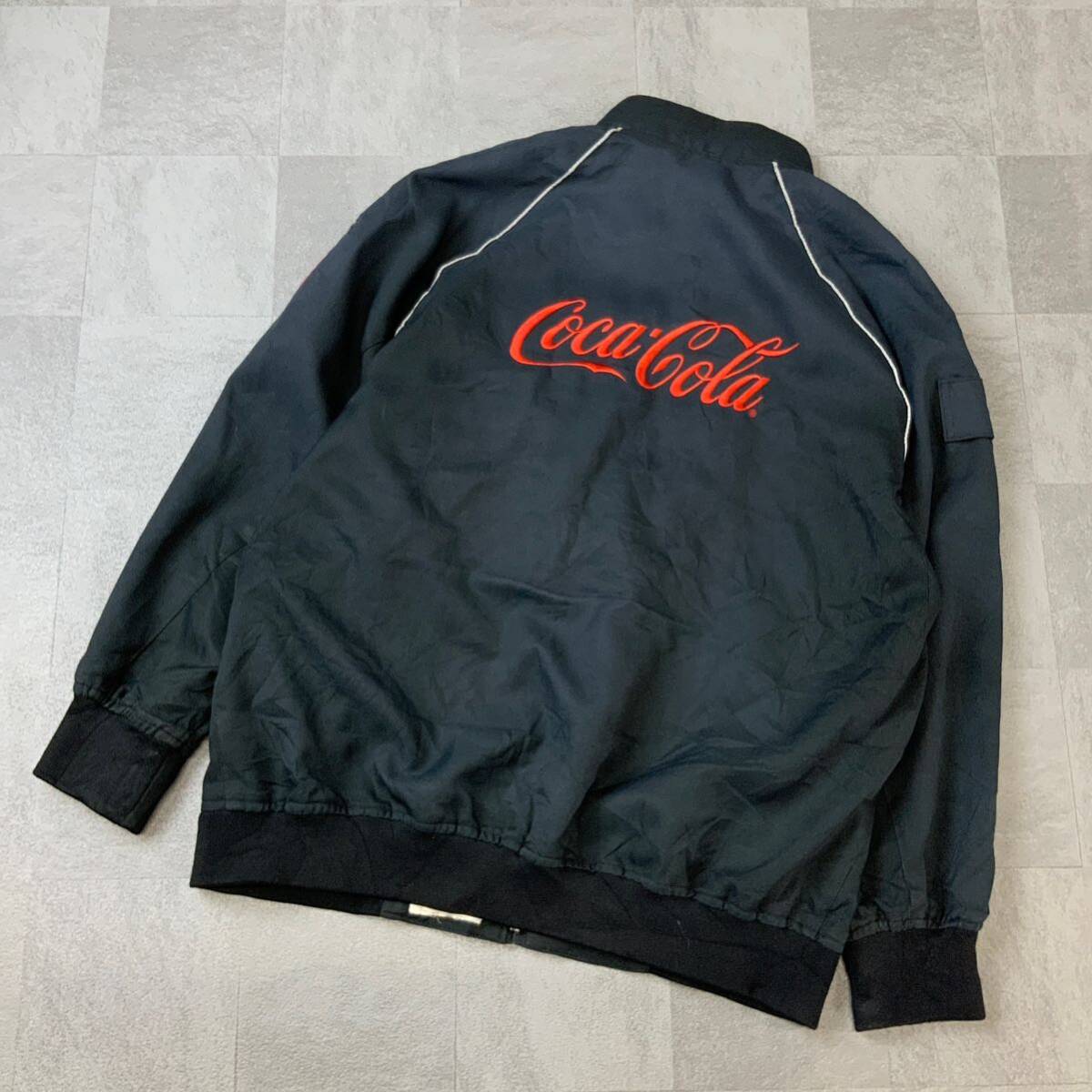 激レア 入手困難 Coca-Cola Japan コカコーラ ビッグ刺繍ロゴ ワークジャケット メンズ Mサイズ ブラック レッド 企業系 非売品拍卖
