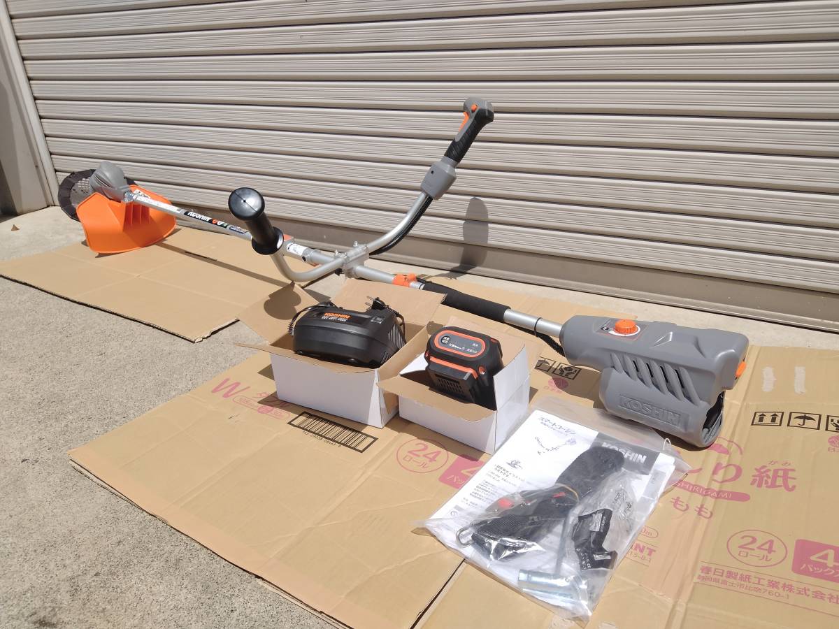 【新品未使用】 工進 36v ハイパワー 電動 刈払機 草刈機 充電器 バッテリー 付属 かる~い コンパクト 2分割式拍卖