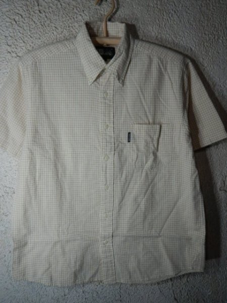 n8737 FIRST DOWN ファースト ダウン 半袖 チェック シアサッカー デザイン ボタンダウン シャツ BDシャツ 人気 送料格安拍卖