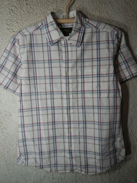 n8735 Eddie Bauer エディー バウアー 半袖 チェック デザイン シャツ 人気 送料格安拍卖