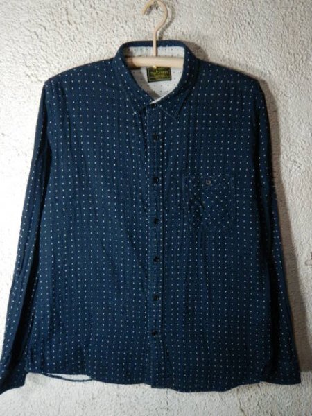 n8896 THE LA MART ザ ラ マート エドウィン 長袖 ドット 総柄 デザイン シャツ 人気 送料格安拍卖