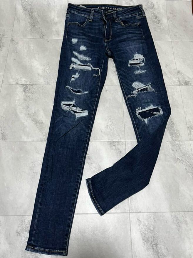 American Eagle アメリカンイーグル スリムストレート NEXT LEVEL STRETCH かなりストレッチ ジーンズ デニムパンツ W28相当拍卖
