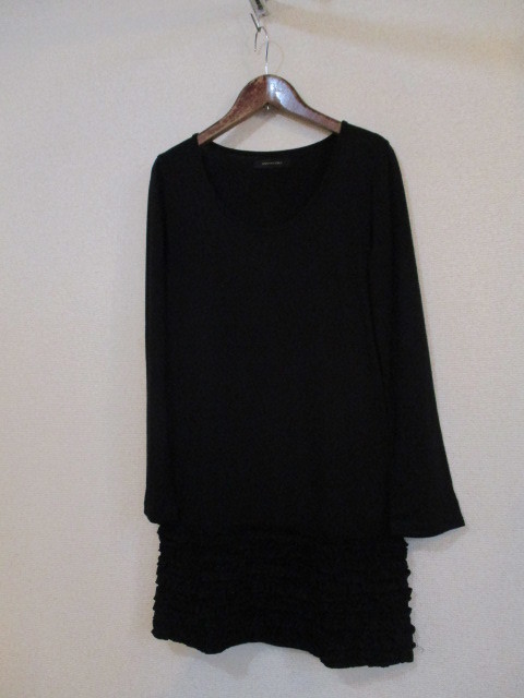 VIVAYOU黒裾フリル長袖カットミニワンピ(USED)31619)拍卖