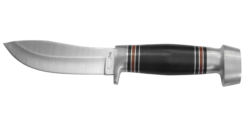 No.RH-50 REMINGTON Hunting Knife.レザーワッシャーハンドル・全長:22.5cm 革ケース付・Madse in Italy拍卖