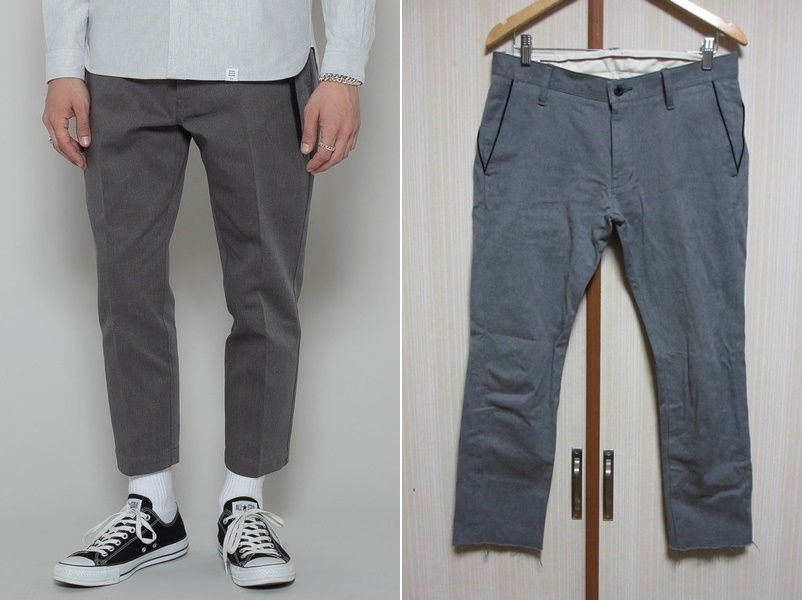 factotum jeans デニム 31inch チノパンツ スラックス カットオフ クロップド グレー スリム BEDWIN & THE HEARTBREAKERS minedenim 00-8拍卖