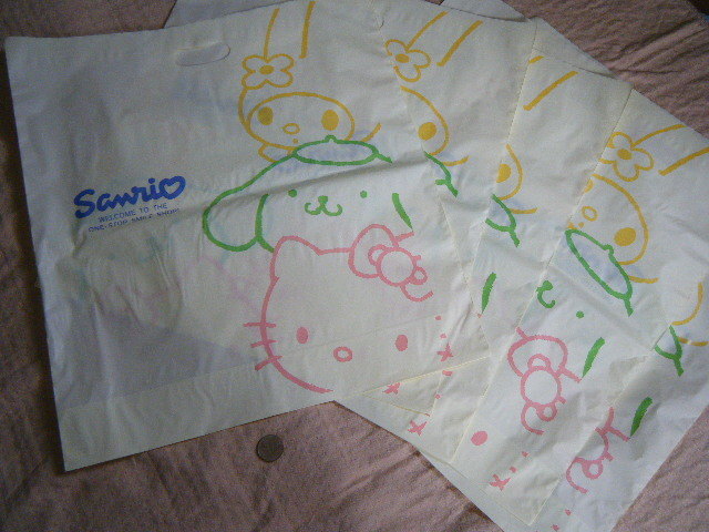 未使用品・超レア柄・サンリオショップ袋・5枚で♪SANRIO ショッパー XLサイズ 業務用 非売品 サンリオ ギフトゲート 超希少!拍卖