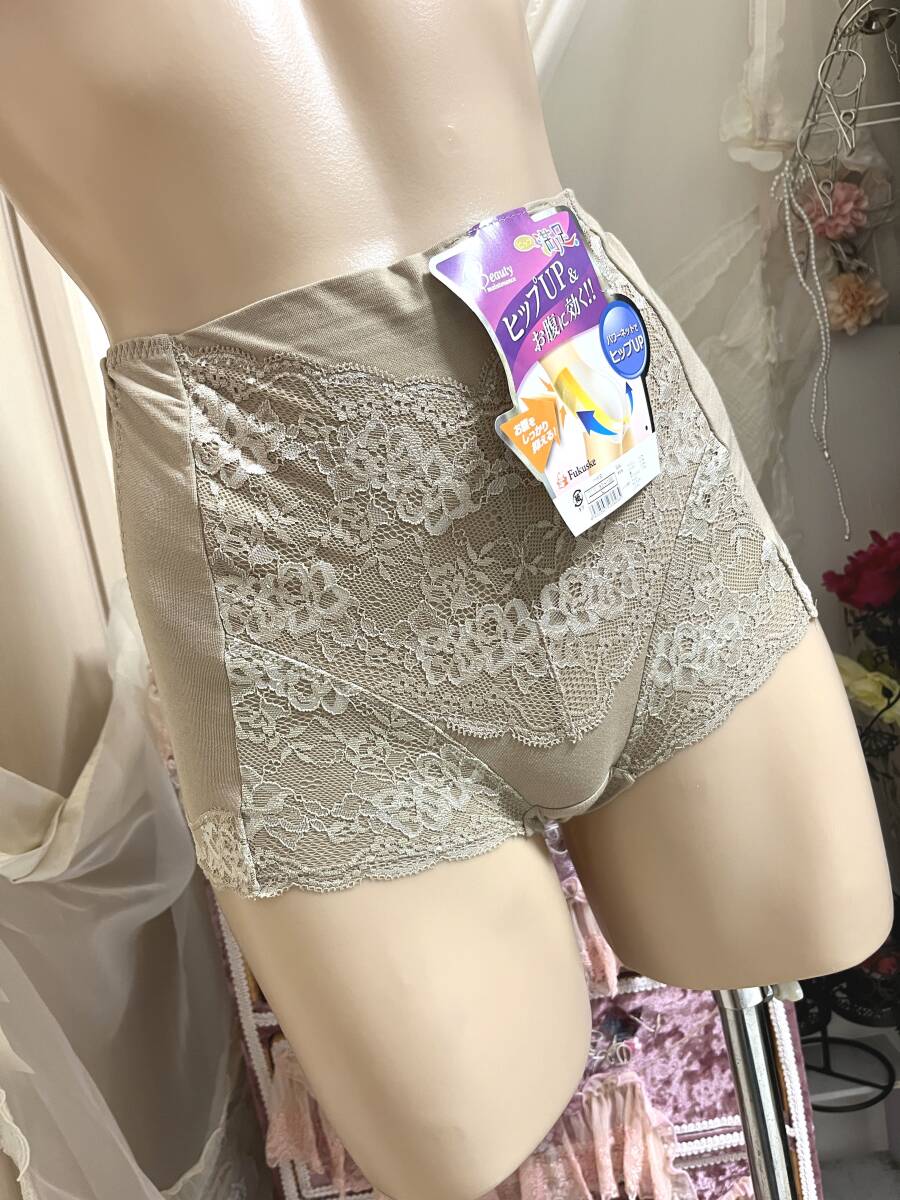 ◆ガードルL◆福助ヒップ満足/パワーネットでヒップUP/お腹をしっかり抑える!:ブラウンベージュ拍卖