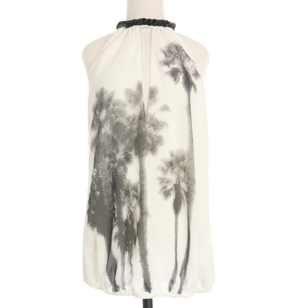 アンナリタエンネ ANNARITA N フラワープリント ノースリーブシャツ ブラウス 42 ホワイト 白 FO002076 国内正規 レディース拍卖