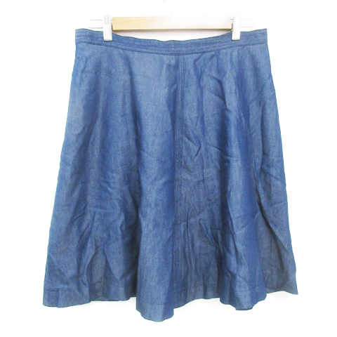 エフデ ef-de デニムスカート フレアスカート ひざ丈 大きいサイズ 15 インディゴブルー 紺 ネイビー /FF45 レディース拍卖