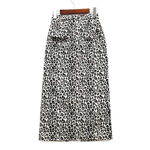 スライ SLY ジャガード レオパード タイト ロング スカート ホワイト ブラック 白 黒 0 030ESR31-4560 レディース拍卖
