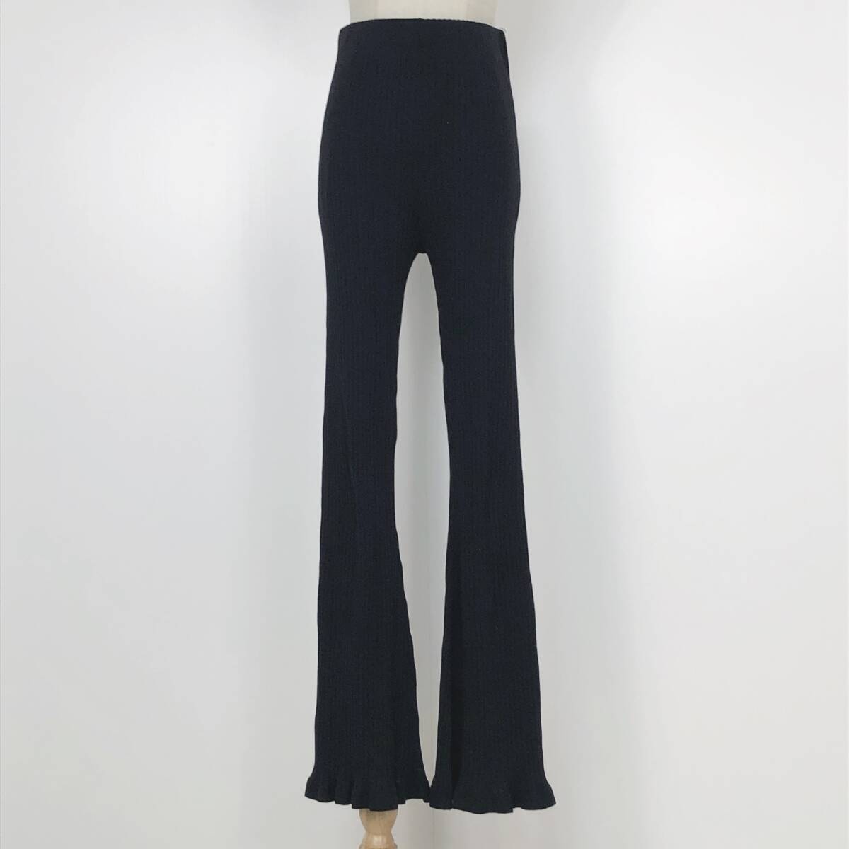 Y1099 Mila Owen レディース ボトムスロング丈 薄手 伸縮性 ウエストゴム Oサイズ ブラック 黒 綿素材含 シンプル かわいい おしゃれ 春秋 拍卖