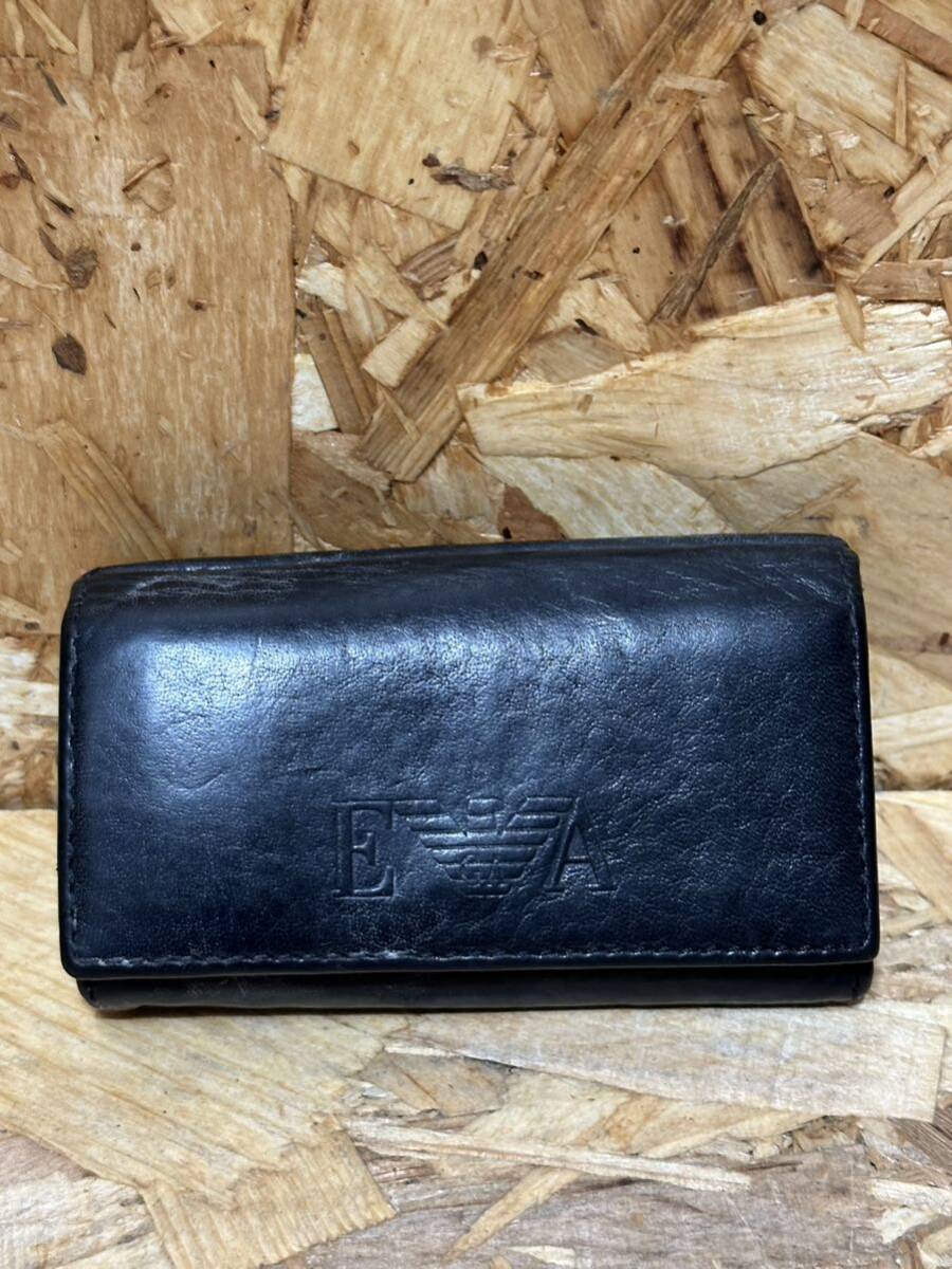 EMPORIO ARMANI エンポリオ アルマーニ レザー ブラック 黒 6連 キーケース 中古拍卖