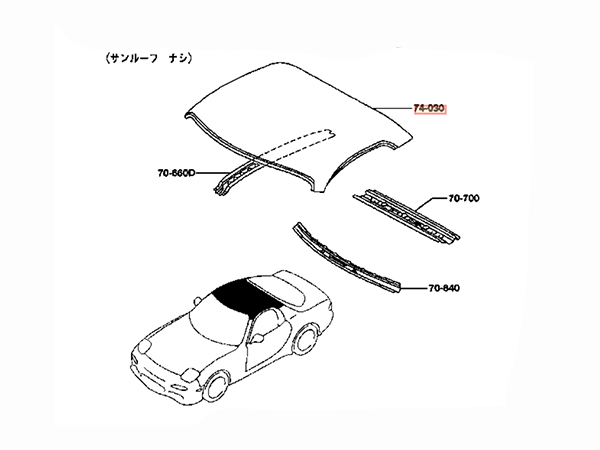 MAZDA 純正 RX-7 FD3S パネル ルーフ サンルーフ ナシ 天井 RX7 マツダ サバンナ Roof Panel 検索 フロント ホイール マフラー レストア拍卖